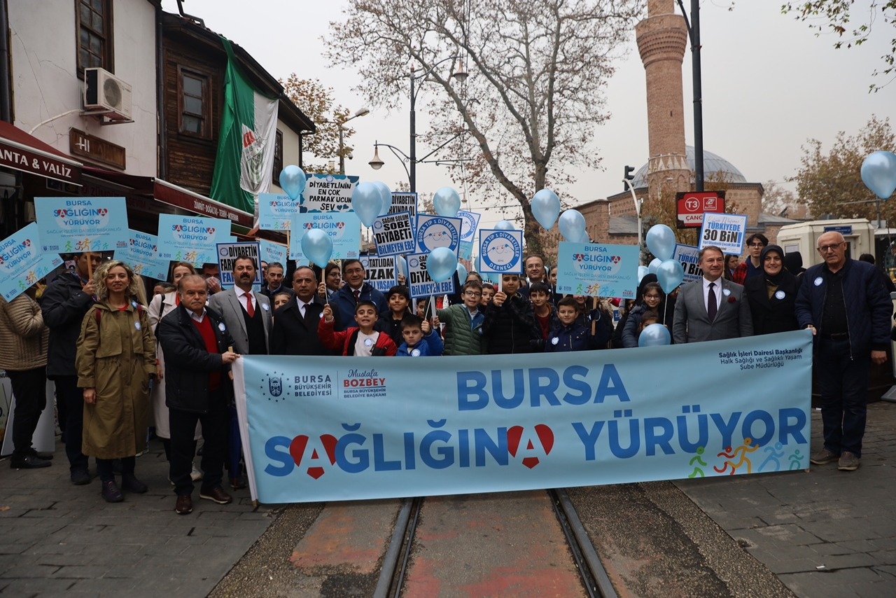 Bursa’da Diyabet için el ele: Umut yürüyüşü ve mavi balonlar