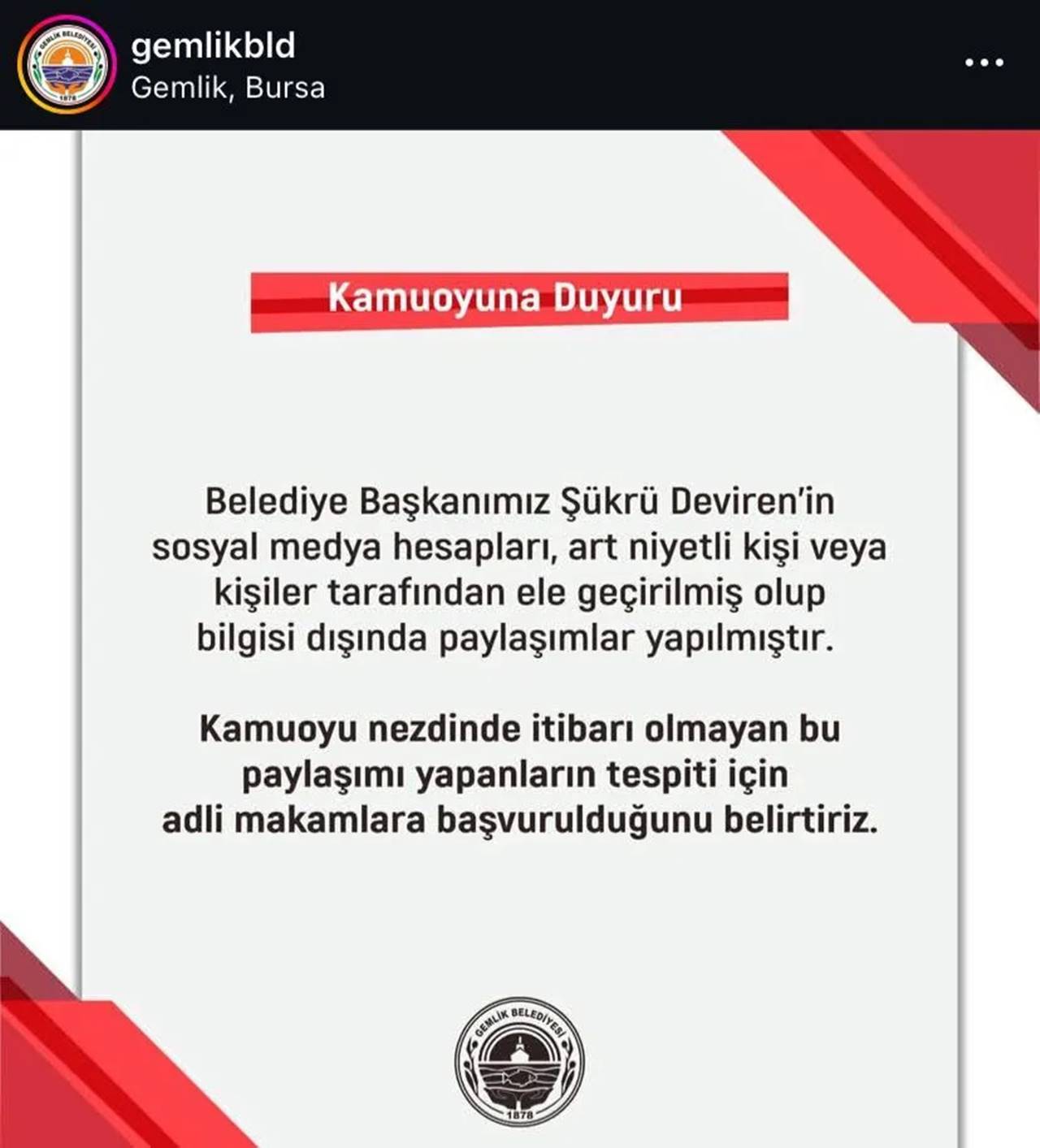 Başkan Deviren'in hesabı ele geçirildi: Şok mesaj ortaya çıktı