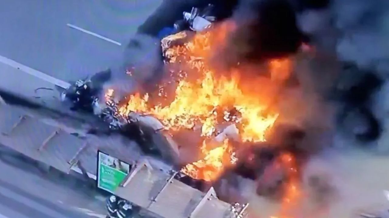 São Paulo'da Korkunç uçak kazası: 2 ölü, büyük yangın