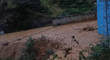 Rize'de sağanak: Derede su seviyesi yükseldi, heyelan oldu