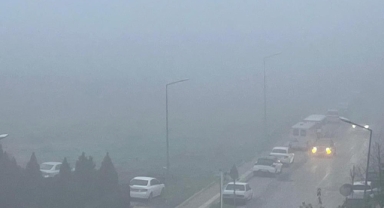 Bursa'da yoğun sis şehri yuttu