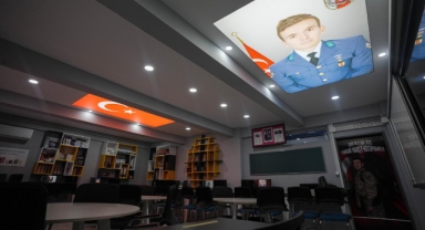 Şehidin adının verildiği okula dijital kütüphane kuruldu