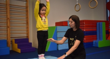 Yıldırımlı miniklere cimnastik eğitimi