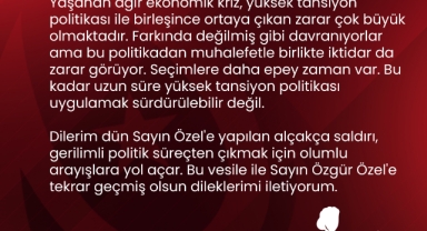 Ümit Özdağ’dan Özgür Özel’e Geçmiş Olsun Mesajı: “Yüksek tansiyon politikası sürdürülebilir değil