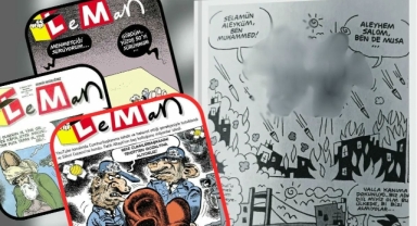 Leman dergisine tepki gösteren vatandaşlar, dergi binası önünde toplandı