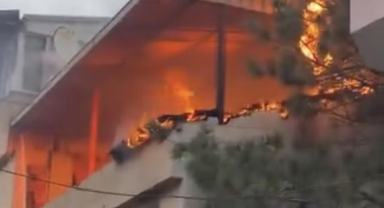 Bursa'da yangında daire alev topuna döndü