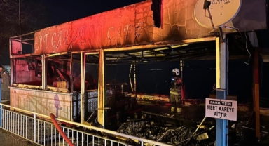 Kurşunlu Sahili'nde gece yarısı yangın paniği